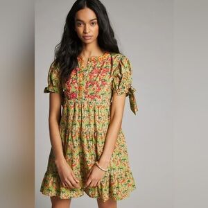 Anthropologie Auretta Beaded Mini Dress Roopa Pemmaraju XL NEW